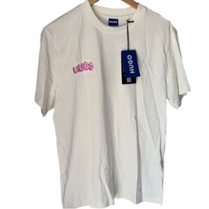 HUGO White shirt Short Sleeve Tee with Graphic Detail new small unisex